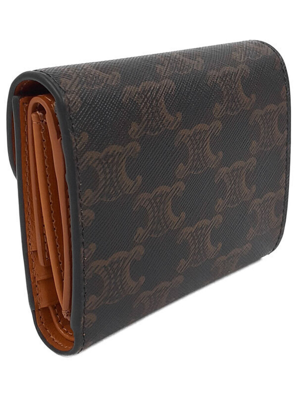 Celine fold Short Tri Wallet Triomphe Flap Black